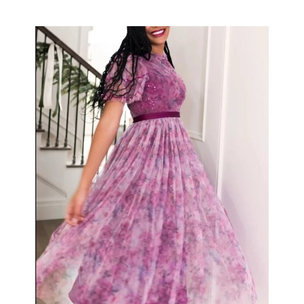 Ivy City Co Purple Midi Dress